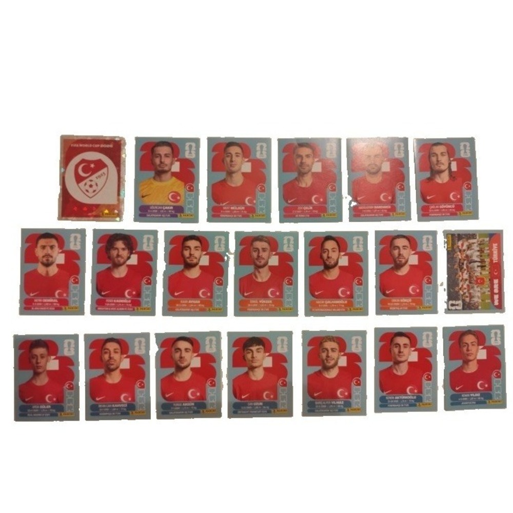 Panini FIFA World Cup 2026 Turkey Team Set 20 Stickers Full TUR Sticker Book
